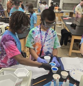 Chemistry students working in the lab